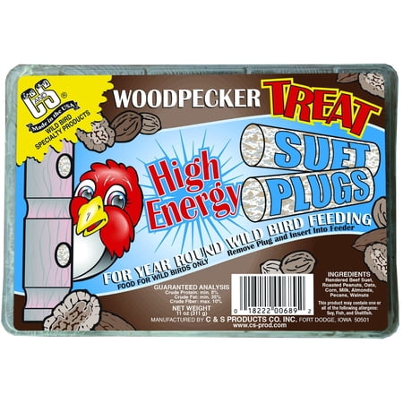 C&S 12689 High Energy Woodpecker Treat Suet Plug, 12 Oz, Each