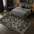 thumbnail image 6 of Garvee 8'x10' Modern Snake Printed Area Rug Washable Living Room Rug, Forest Low Pile Stain Resistant Rug Non Slip Carpet for Bedroom Dining Room, Black, 6 of 6