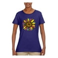 thumbnail image 3 of Sunflower Animal Print Fashion Womens Graphic T-Shirt, Purple, Medium, 3 of 5