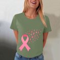 thumbnail image 2 of Women Breast Cancer Print T Shirt Short Sleeve Women Short Sleeve Round Neck Tee Womens Basic T Shirts Tops, 2 of 8