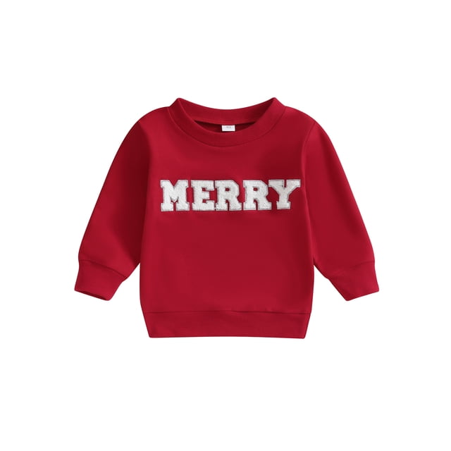 ZAXARRA Chandails Décontractés de Noël pour Filles à Manches Longues Col Rond Imprimé Lettre Coupe Ample