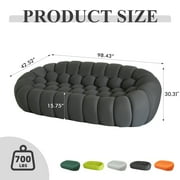 99 Bubble Couch Modern, Oversized Curved Couches, Lazy Floor Sofa, Dark Gray Bubble Couch,Modern Upholstered Comfy Mesh Fabric 3D Honeycomb Shape Couches for Living Room,Office,Apartment,3-Seater