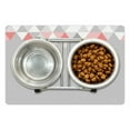 thumbnail image 1 of Abstract Pet Mat for Food and Water, Geometric Triangles Polygonal Style Modern Symmetric Forms Art Pattern, Non-Slip Rubber Mat for Dogs and Cats, 18" X 12", by Ambesonne, 1 of 2