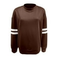 thumbnail image 4 of Bmisegm Stylish Long Sleeve Loose Fit Sweatshirt with Drop Shoulder Round Neck Sweatshirts for Women for Autumn and Winter Brown M, 4 of 4