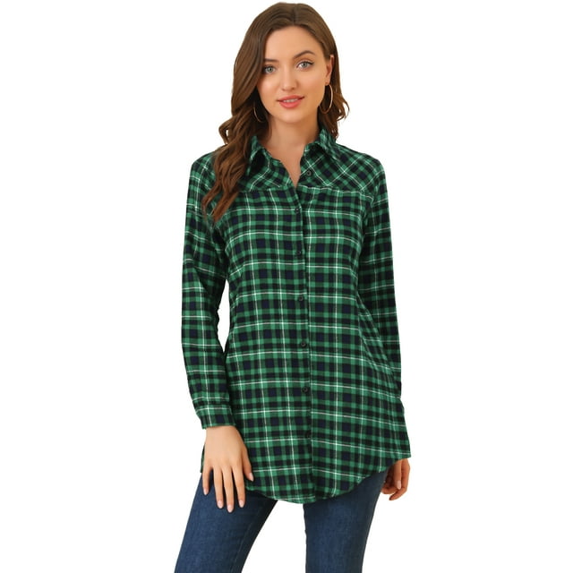 Unique Bargains Foulard Femmes Ourlet Ouvert devant Plaids Cardigan