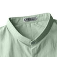 thumbnail image 4 of LVCBL Men's Cotton Shirt Double Stand-up Collar Shirt Casual Shirt Mint Green M, 4 of 7