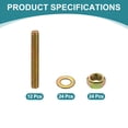 thumbnail image 3 of 12Pack Fully Threaded Rod, 5/16"x2-1/4" Zinc-Plated Carbon Steel with Nuts Washer, 3 of 7