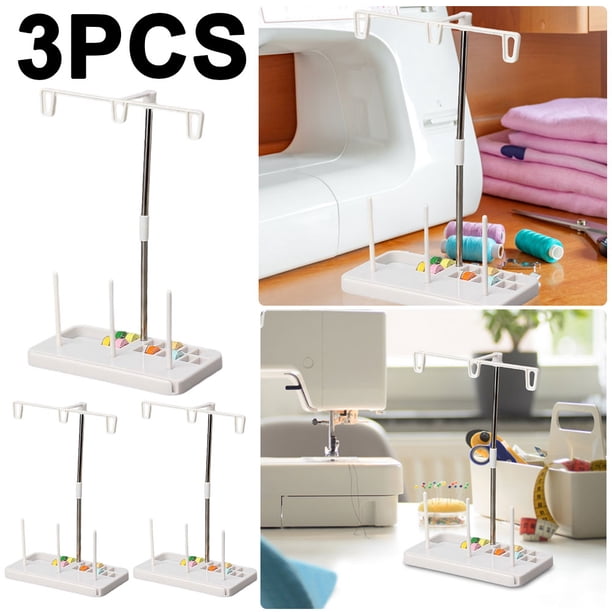 Soporte Carrete Línea Bordado Ajustable 3 Conos Máquina Coser () Blanco