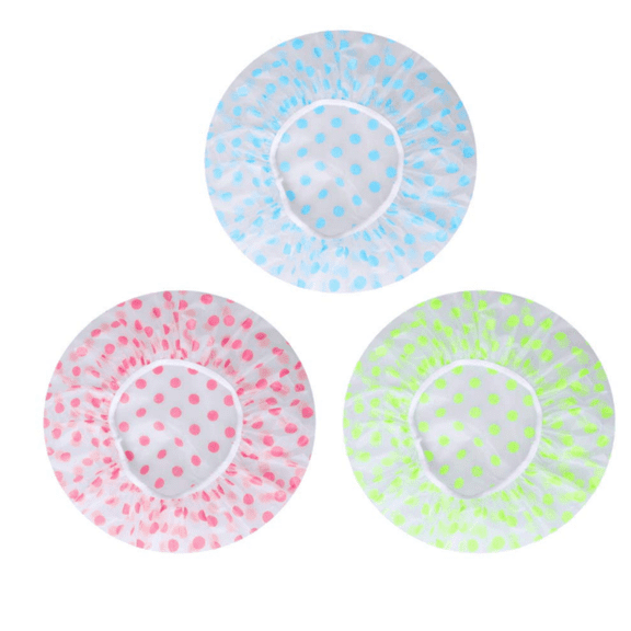 Shower Cap, 3 Pcs Waterproof Reusable Shower Caps Bath Hair Hat for Women