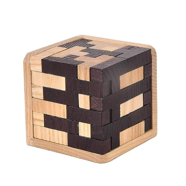 Rompecabezas de cubos de madera con bloques en forma de T de 54 piezas Bodega Aurrera en linea