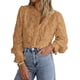 thumbnail image 1 of Blusa de Encaje para Mujer PRETTYGARDEN Manga Larga Caqui Talle S, 1 of 8