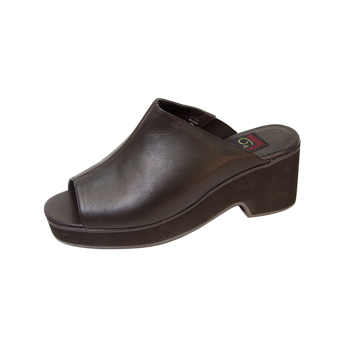 PEERAGE Leena Women Extra Wide Width Mid Heel Leather Sandals - Walmart.com