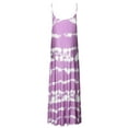 thumbnail image 3 of Fangasis Women Long Dress V Neck Maxi Dresses Tie Dye Sundress Ladies Casual Slip Beach Purple L, 3 of 6