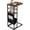 Rustic Brown2, variant on C Shaped End Table with Charging Station, 28"(H) 3-Tier C Table with Storage Bag, Under Couch Table C-Shaped End Table with Storage Shelves and Bag for Living Room, Bedroom, or Office