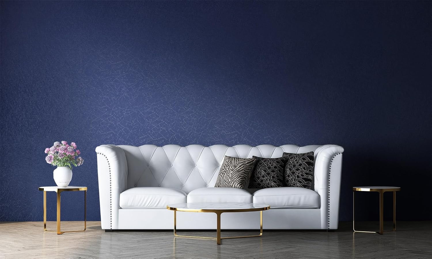 393"x 17.3" Wallpaper Silk Dark Blue Peel and Stick Wallpaper Dark Blue Contact Paper Self Adhesive Removable Solid Color Wall Paper for Bedroom Walls Vinyl Rolls