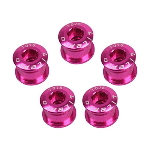 bedienty Lot de 5 Boulons de Fixation de Roue de Chaîne de Vélo de Montagne Remplacement Vis de Pédalier Accessoires de Réparation de Vélo Rose