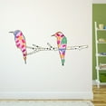 thumbnail image 3 of Outdoor Scenes Wall Decal Colourful Cute Birds Sitting on a Tree Branch Bedroom Wall Decal for Girls Tree Cute Themed Room Décor - Size: 30 In x 12 In, 3 of 5