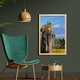 thumbnail image 2 of Africa Wall Art with Frame, Leopard Sitting on a Tree Trunk with Mountain Range Journey up Kilimanjaro Scenery, Printed Fabric Poster for Bathroom Living Room, 23" x 35", Tan Blue, by Ambesonne, 2 of 2