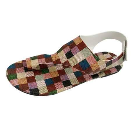 

Cathalem Beach Sandals for Women Women Fashion Comfortable Slip On Flat Fashion Sandals(Purple 42)