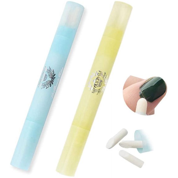 2 Pcs Nail Art Polish Varnish Remover Corrector Pen Correction with 6 Changeable Tips