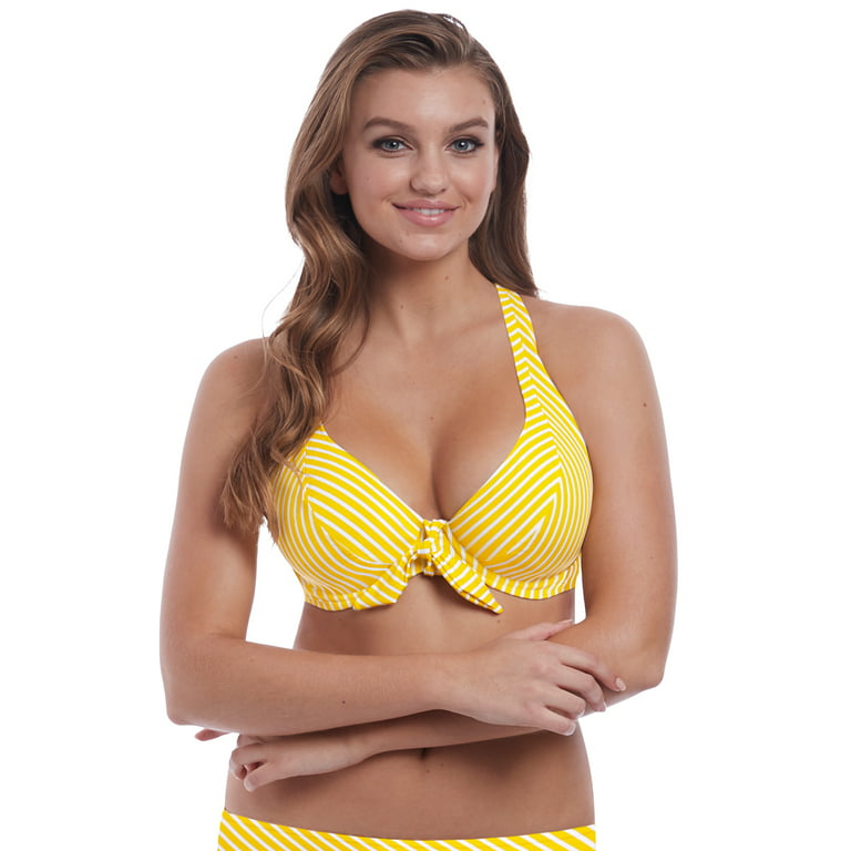 Freya Womens Beach Hut Underwire High Apex Bikini Top, 34DD, Blue Moon