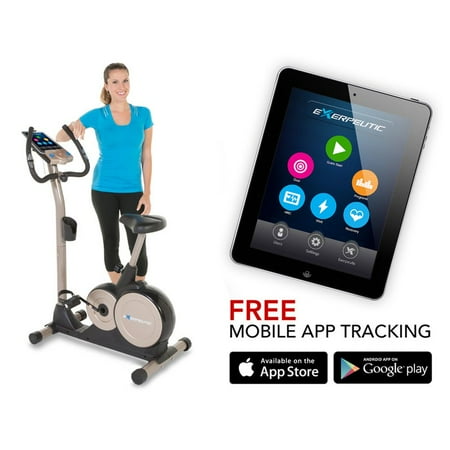 Exerpeutic 3000 Mobile App Tracking Magnetic Upright Bike with Bluetooth Technology