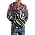 thumbnail image 2 of Pink Zebra Pattern Regular Fit Hoodie, Sporty Pullover Hooded Sweatshirt for Men Women 3XL, 2 of 6