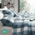 thumbnail image 6 of Hyde Lane Plaid Full/Queen Comforter Set, Farmhouse Comforter Set Queen, Blue and White Comforter Full Size, Grid Buffalo Lightweight 3 Pieces Bed Sets Includes 1 Comforter, 2 Shams (90 x 90 Inch), 6 of 15