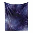 thumbnail image 1 of Eggplant Soft Flannel Fleece Throw Blanket, Sky with the Open Space Star Constellations and Gloomy Atmosphere Heavenly Bodies, Cozy Plush for Indoor and Outdoor Use, 50" x 60", Indigo, by Ambesonne, 1 of 6