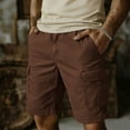 thumbnail image 5 of Zynoxe Cargo Shorts for Men Comfortable Elastic Waistband Mens Shorts Classic Relaxed Knee Length Shorts with Side Pockets Summer Casual Loose Solid Color Outdoors Shorts S, 5 of 5