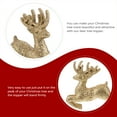 thumbnail image 4 of DiMaddie 12pcs Golden Christmas Tree Reindeer Topper Xmas Glitter Elk Figurine, 4 of 6
