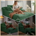 thumbnail image 3 of AENKYO 50" Chaise Lounge Sofa Bed with 3 Pillows, Convertible Sleeper Couch for Living Room, Bedroom & Small Spaces - Corduroy Upholstered Deep Seat Comfy Furniture - Green, 3 of 9
