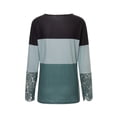 thumbnail image 4 of Qiylii Female Dandelion Print Round Neck Lace Patchwork Long Sleeve Tops T shirt with Buttons, 4 of 9