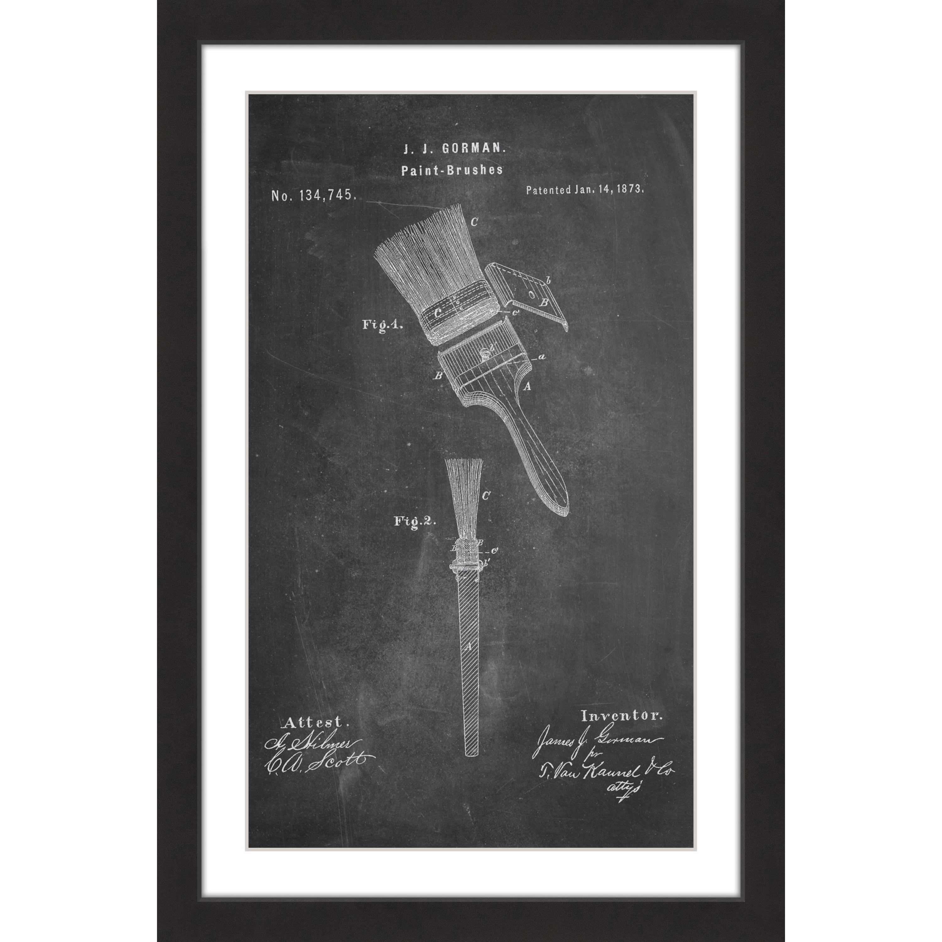 "Paint Brush 1873 Chalk" Framed Painting Print