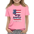 thumbnail image 3 of Afuyipoi Independence Day Kids T-Shirt July 7th Patriotic Graphic Tee Summer Shirt Print Youth Holiday Celebration Apparel Pink Size 7-8 Years, 3 of 6