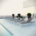 thumbnail image 2 of Modern Contemporary Urban Design Outdoor Patio Balcony Chaise Lounge Chair ( Set of 6), Grey Gray, Aluminum, 2 of 5