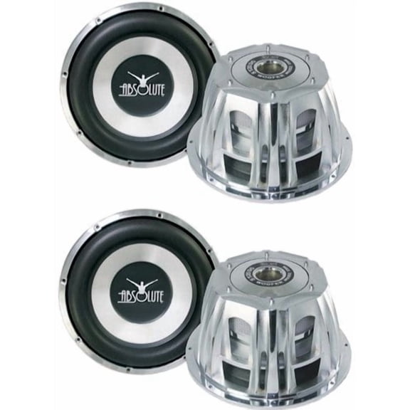 2 x Absolute Strike Series ST-1500 2000W 10" Dual 4-Ohm Car Subwoofer