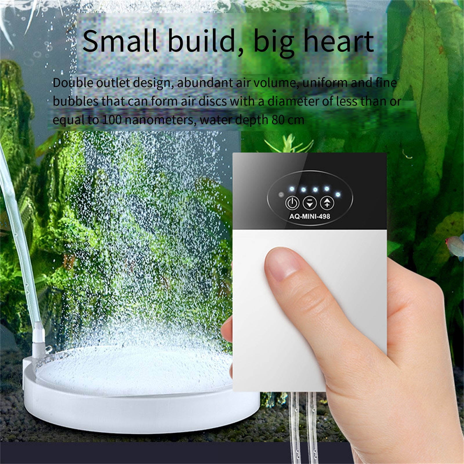 Quiet Aquariums Air Pumps USB Power 14 Hour Continuous Use Automatic Oxygen Adjustment Energy Saving Aerator