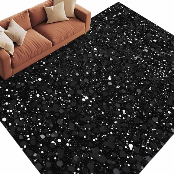 8x10 Area Rugs for Living Room, Star Sky Non Slip Area Rugs for Kitchen Bedroom Entryway, Modern Abstract Black Starry Night Dots Pattern Washable Carpet Runner Rug Floor Mats for Bedroom Home Decor