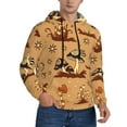 thumbnail image 2 of Wukai Brown Mushrooms Print Men Hoodies Fleece Sweatshirts Long Sleeve Sweaters Pullover Fall Outfits Winter Clothes-Small, 2 of 7