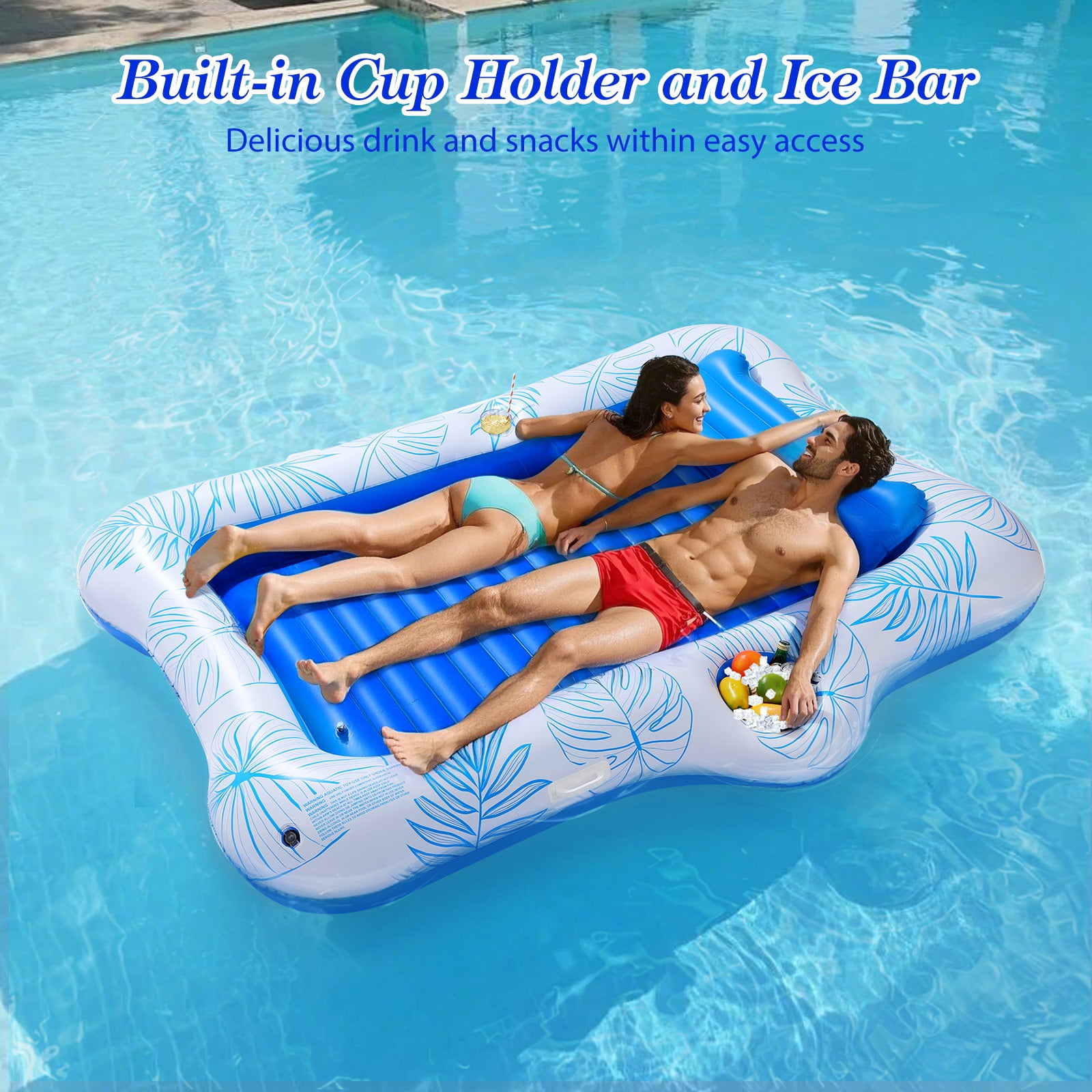 MoKo Inflatable Tanning Pool Floats Adult, Water Filled Tanning Bed Inflatable Lounger Pool Raft Toys Blow Up Pool for Backyard Lake Beach