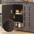 thumbnail image 6 of Frmobepts 70" Large Buffet Cabinet, Farmhouse Kitchen Buffet Storage Cabinet, 4-Doors Wood Sideboard Credenza with Adjustable Shelves, Dark Brown, 6 of 9