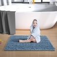thumbnail image 6 of Bath Rug Mat, 32 x 20, Soft Shaggy Chenille Bathroom Rugs, Large Size, Super Absorbent & Thick, Non-Slip, Machine Washable Bathroom mat, Bath Mats for Bathroom, Tub & Shower, Denim Blue, 6 of 6