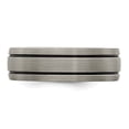 thumbnail image 4 of Edward Mirell Black Ti Grooves and Textured Lines 7mm Band, 4 of 7