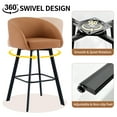 thumbnail image 4 of FIRAVOE Swivel Bar Stools Set of 4, 30" Bar Height Bar Stools with Back, Faux Leather Bar Chair Kitchen Barstools Counter Stools, Camel Brown, 4 of 9