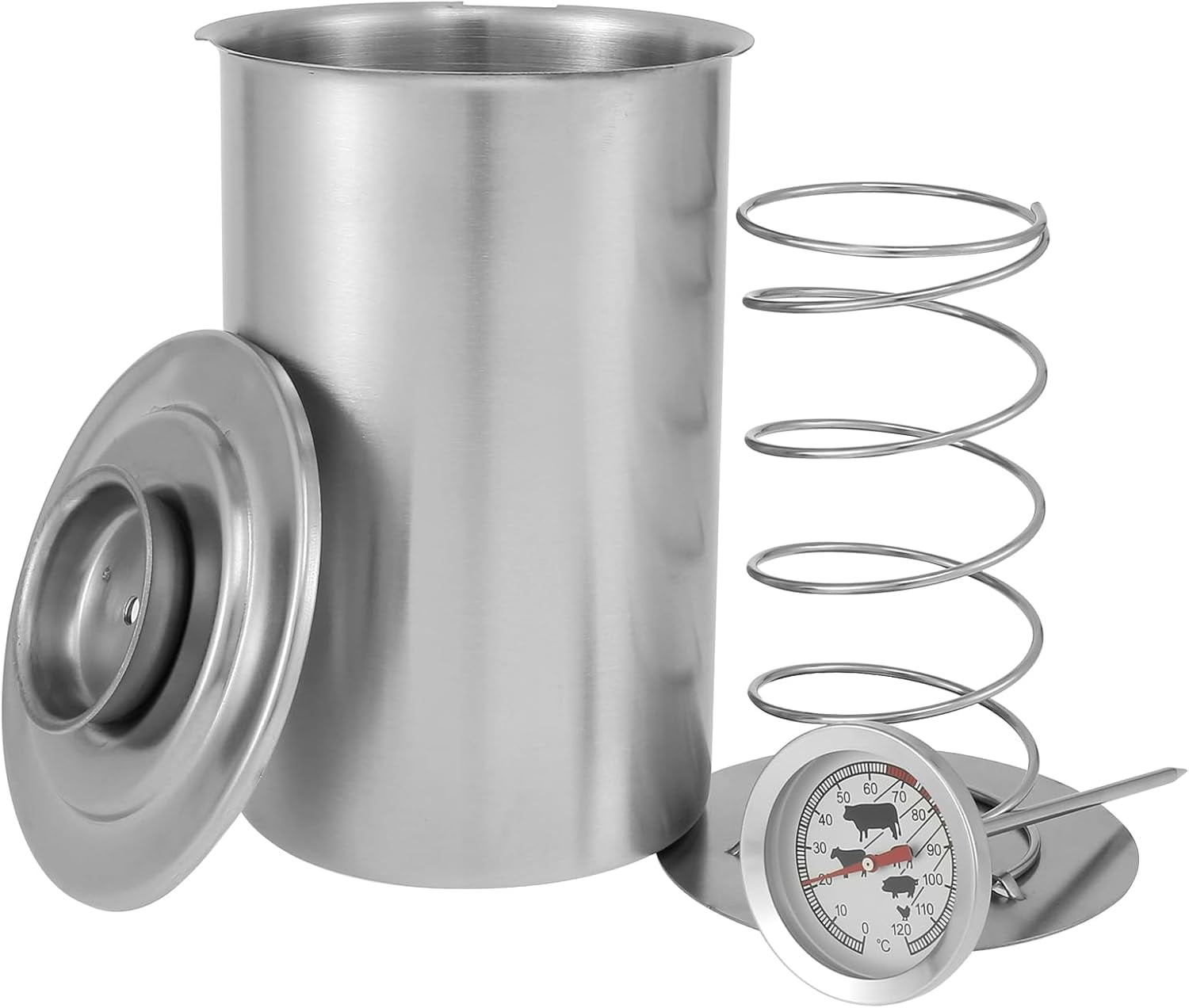 Ham Maker Meat Press Stainless Steel Deli Meat Press for Making Homemade Lunchmeat Maker, Ham Maker with Thermometer, Kitchen   Pan Stove