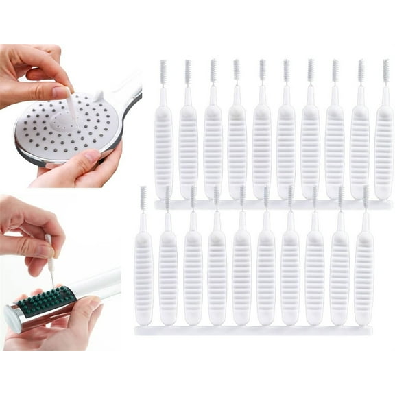 Anti-Clogging Shower Head Cleaning Brush,Small Hole Cleaning Brush Set,White Nylon Mini Shower Nozzle Cleaning Brushes,Bathroom Shower Unclogging Gadgets,Multifunctional Gap Hole Brushes