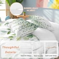 thumbnail image 3 of Spring Eucalyptus Leaves Bedding 3 Piece Duvet Cover Set Full Size, Botanical Summer Soft Microfiber Comforter Cover with Zipper Closure & Pillowcases, Wrinkle & FadeResistant Quilt Cover, 3 of 9