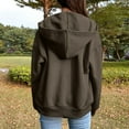 thumbnail image 4 of yardsong Zip Hoodies Women Oversized Sweatshirts 2025 Preppy Long Sleeve Casual Lightweight Y2K Hooded Track Jacket Bronze,L, 4 of 7