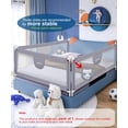 thumbnail image 4 of MBQMBSS Barandillas de cama para niños pequeños: 60, 70 y 80 pulgadas, protector de barandilla para cama de bebé extra largo con correa en Y para niños, colchón tamaño Queen y King (gris/blanco) (1 la, 4 of 5